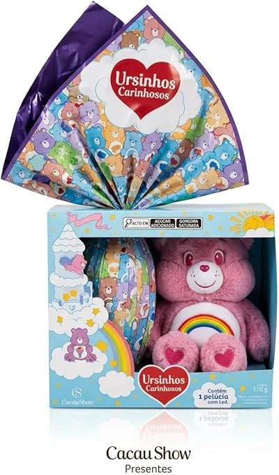 Ovo de Páscoa ao Leite Pelúcia Animadinha com LED Ursinhos Carinhosos Cacau Show 170g | Amazon (BR)