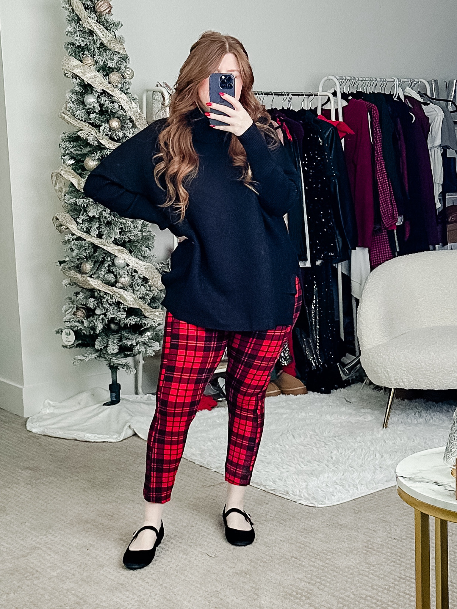 Super soft and cozy plaid leggings from Amazon. Casual outfit for the holidays! 

Holiday party outfit. 

#LTKstyletip #LTKHoliday #LTKsalealert