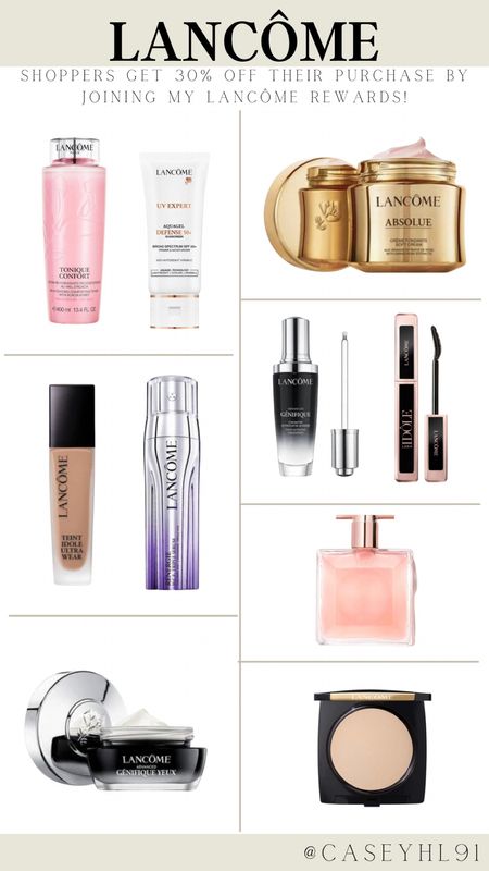 Lancôme beauty products are 30% off when you join their rewards program! Join now and snag these best sellers 30% off! 

#LTKbeauty #LTKsalealert