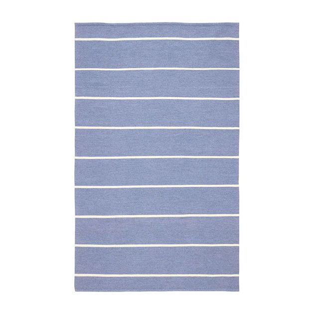 Pismo Stripe Indoor/Outdoor Rug - French Blue/White | Cailini Coastal