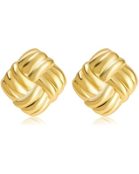 MOROTOLE Chunky Gold Earrings, Large Gold Statement Stud Earrings for Women Trendy 18K Real Gold ... | Amazon (US)