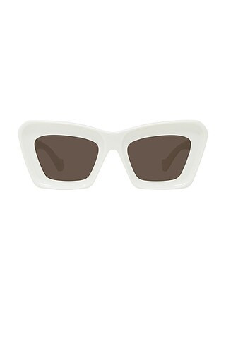 Loewe Anagram Sunglasses in Ivory & Brown - Ivory. Size all. | FWRD 