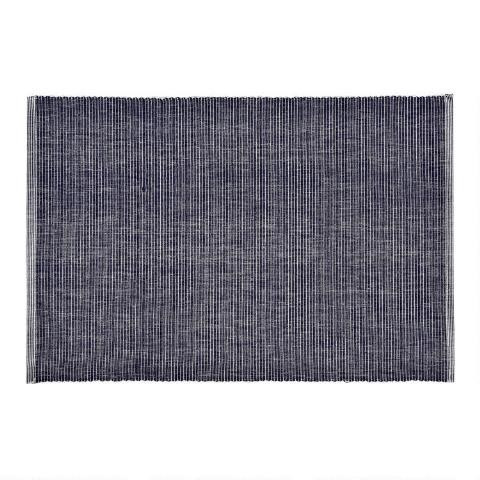 Distressed Blue Ribbed Placemats Set of 4 | World Market