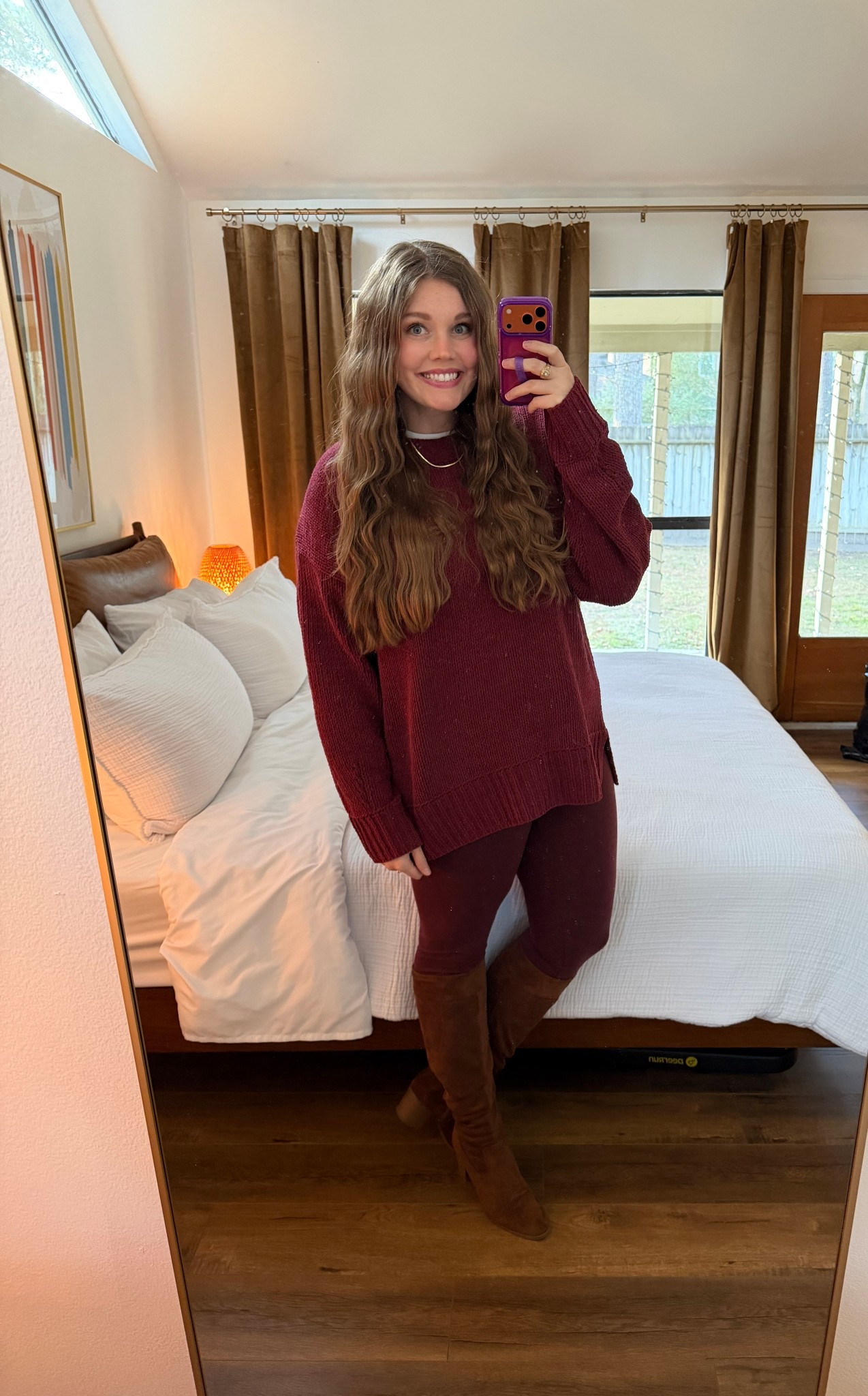 Very into the monochromatic outfit 🧶sweater is aerie and I'm in a large...so soft!! Leggings are old aerie leggings, so I linked similar! Boots are old, so linked similar! Hair waver tool is linked, too!
.......
Hair waver tool crimped hair beach waves hair beachy hair outfit of the day monochrome outfit burgundy leggings burgundy sweater oversized sweater aerie leggings aerie sweater brown boots high knee boots suede boots heeled boots comfy outfit travel look cozy outfit elevated casual winter outfit winter look winter casual outfit workwear business casual layered sweater outfit idea casual outfit idea date night look business casual outfit midsize fashion size 14 outfit size large outfit midsize outfit 

#LTKMidsize #LTKTall #LTKootd