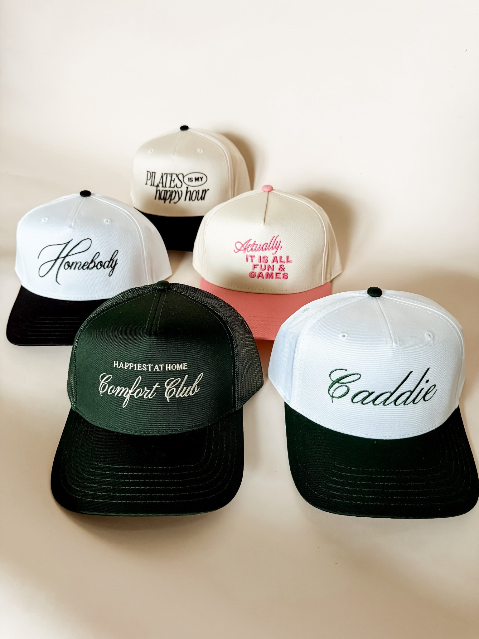 Trucker hats
Save with code insta10
Homebody hat
Pilates hat
Gift ideas
Caddie hat


#LTKFindsUnder50 #LTKStyleTip #LTKSaleAlert