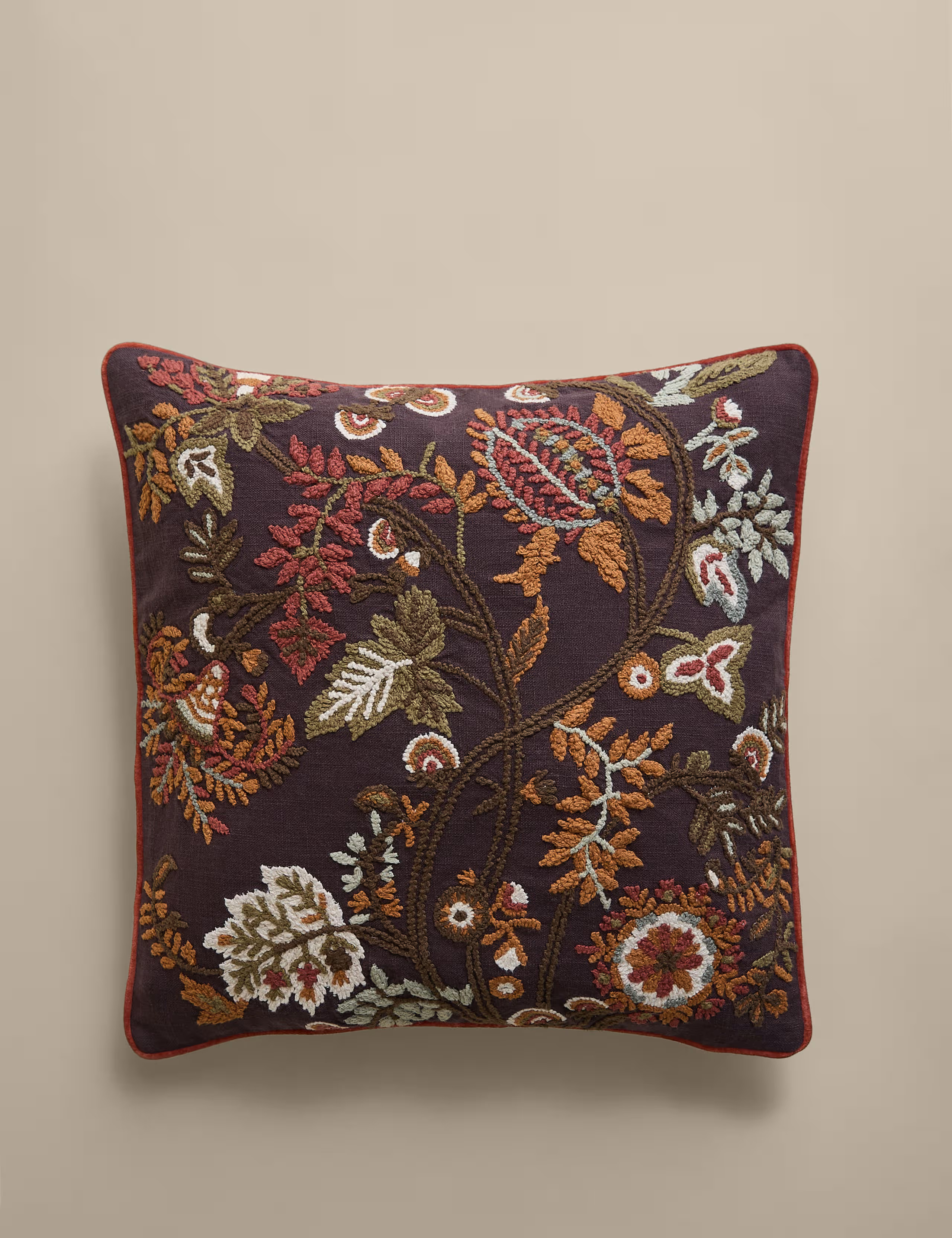 Pure Cotton Floral Embroidered Cushion | Marks & Spencer (UK)