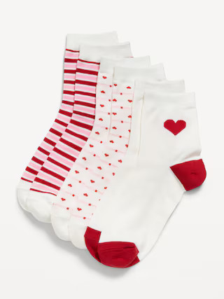 Novelty Quarter Crew Socks 3-Pack for Women | Old Navy (US)