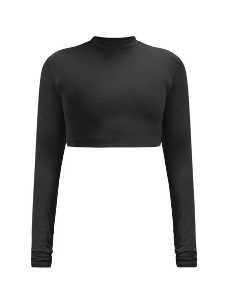 Wundermost Ultra-Soft Nulu Mockneck Super-Cropped Long-Sleeve Shirt | Lululemon (US)
