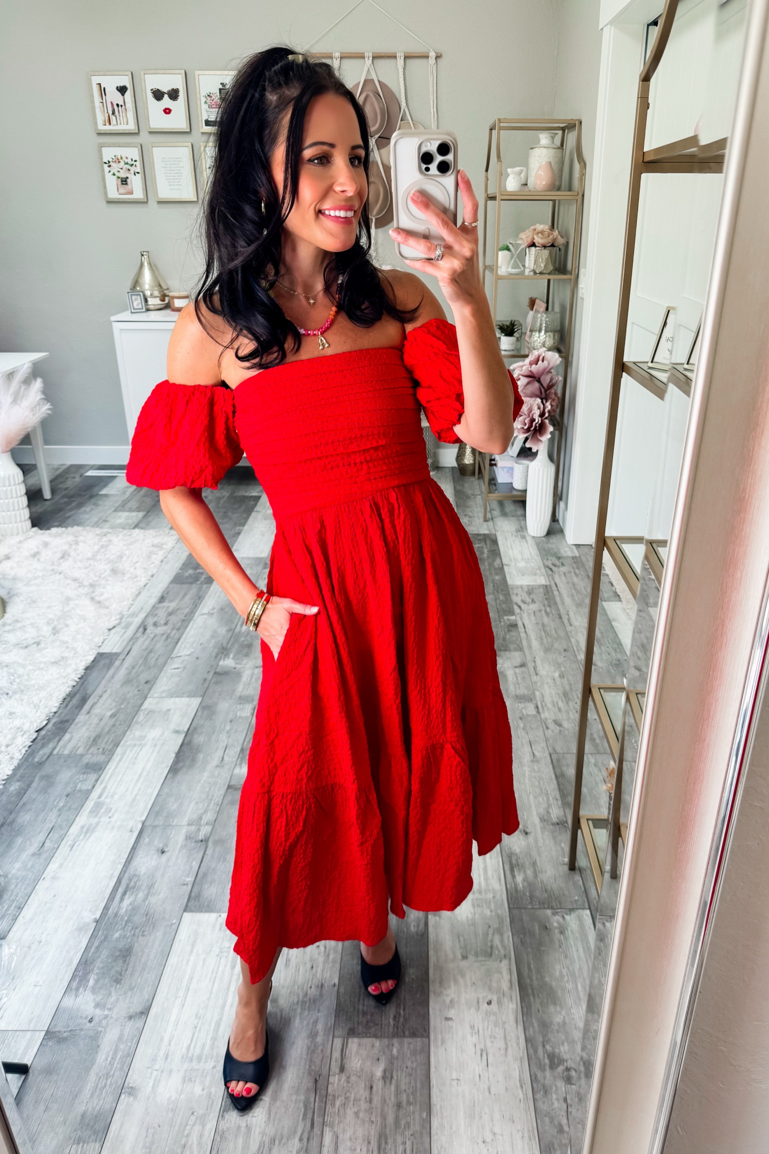 This Abercrombie order was sooo good! Living out my princess dreams in this dress! Would be a perfect wedding guest dress! 

Red dress:
XS petite - TTS  

Abercrombie haul, Abercrombie dress, fall outfit, early fall outfit, petite fashion, petite outfit inspo, chic outfit, wedding guest dress, midi dress, off the shoulder dress, red dress

#LTKWedding #LTKFindsUnder50 #LTKFindsUnder100