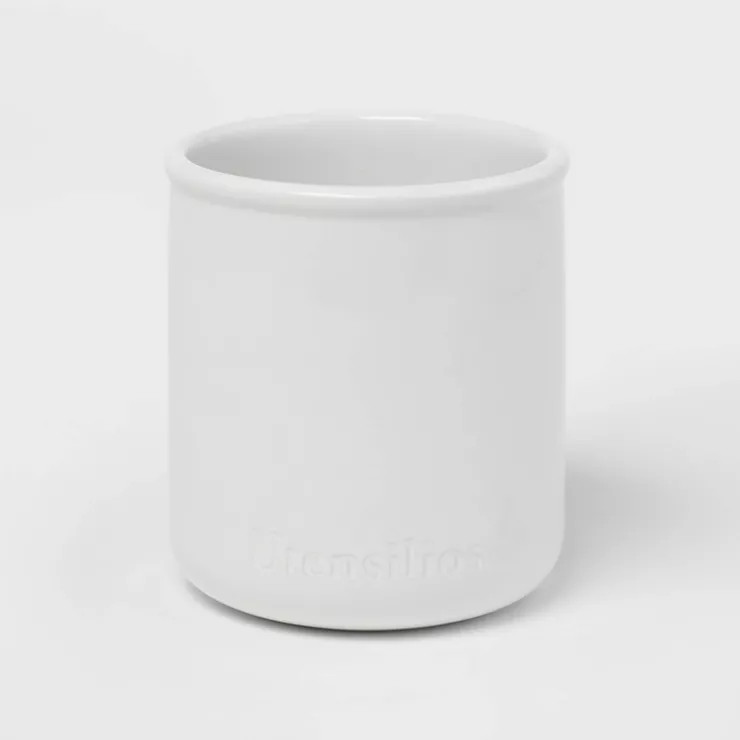 Stoneware Hand Lettered Utensilios Holder - Threshold™ | Target