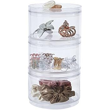 STORi Stackable Clear Plastic Hair Accessory Containers with Lids | Set of 3 | Amazon (US)