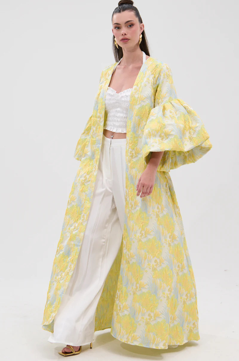 VENICE BROCADE PUFF SLEEVE DUSTER | AKIRA