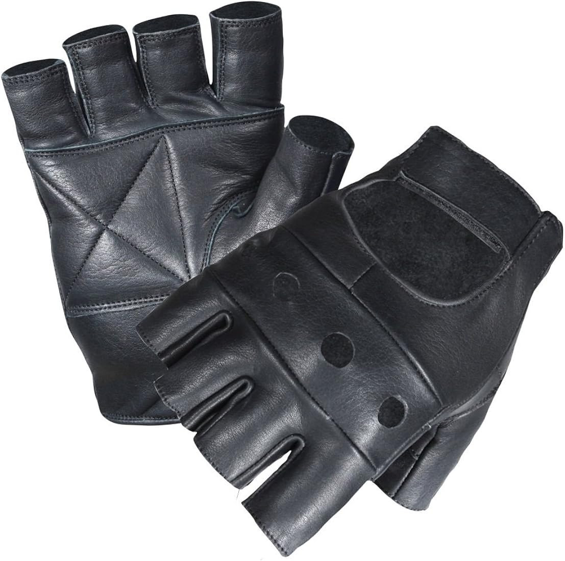 UNISEX MEN LADIES FINGERLESS REAL LEATHER CYCLING GYM DRIVING WHEEL CHAIR GLOVES | Amazon (UK)