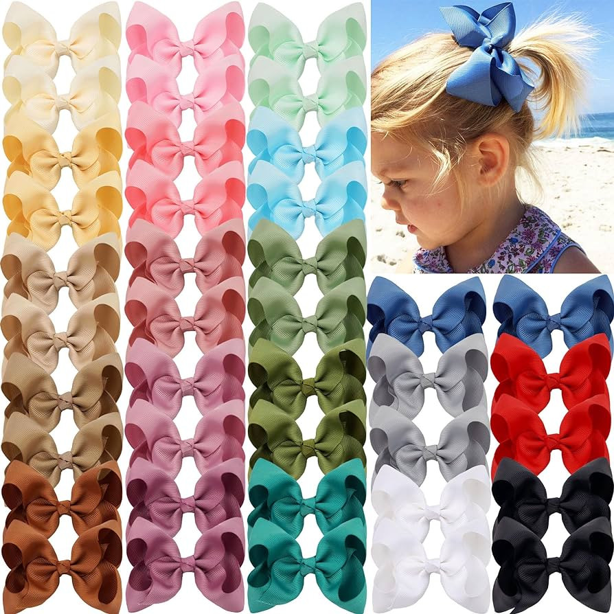 JOYOYO 40Pcs 4.5" Hair Bows Alligator Clips, Grosgrain Ribbon Girls Bows Clips Barrettes Hair Acc... | Amazon (US)