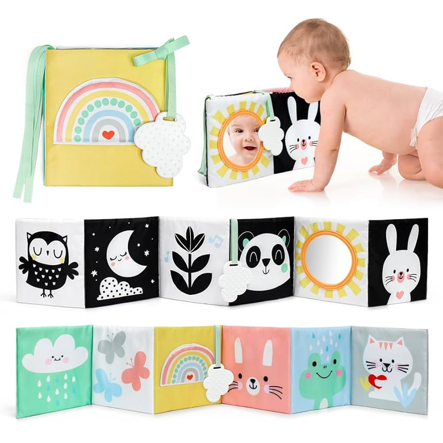 OKOOKO Black and White Baby Book High Contrast Baby Toy 0-6 Months Baby Soft Book Tummy Time Toy ... | Amazon (CA)