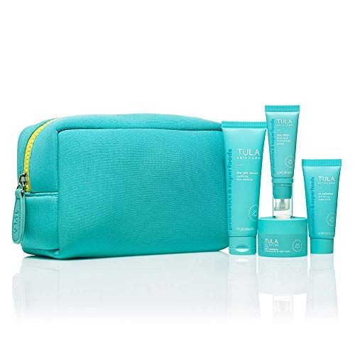 TULA Skin Care On the Go Best Sellers Travel Kit | Facial Cleanser, Day & Night Moisturizer, Sugar S | Amazon (US)