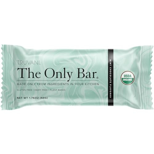 Truvani Plant Based Snack Bars | Chocolate Mint 1 Pack | 7g Protein | USDA Organic and Vegan | The Only Bar | Dairy, Soy, and Gluten Free | Individually Wrapped | Amazon (US)