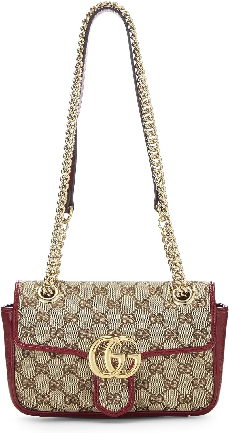 Amazon.com: Gucci, Pre-Loved Red Original GG Canvas Marmont Matelasse Shoulder Bag Mini, Red : Lu... | Amazon (US)