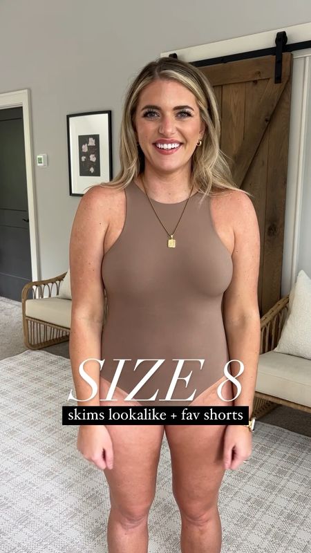 •The best skims lookalike bodysuit!!! On sale $23 prime. 10/10. TTS - M in latte 
•fav denim shorts sized up 1 to the size 30 (normally a 29/8). 20% off Plus extra 15% with code AFSHORTS ⭐️ sale ends today! ⭐️
•all shoes TTS 

Skims dupe lookalike bodysuit butter soft Pumiey amazon bodysuit size 8 midsize 5” inseam 4” inseam denim shorts kim shorts comfy outfit 

#LTKsalealert #LTKFind #LTKunder50