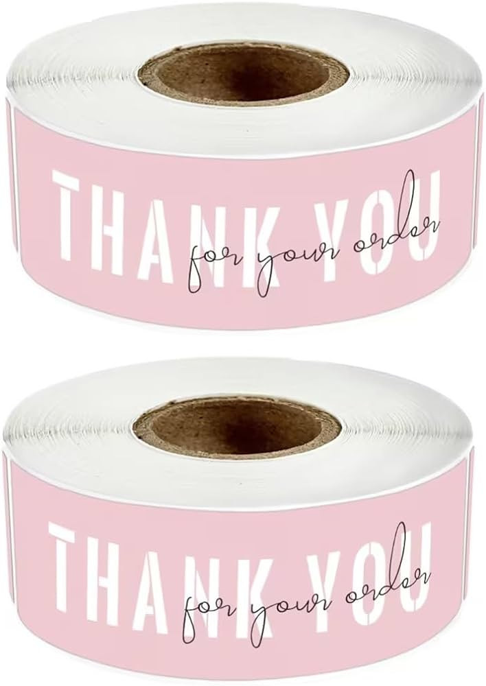 OMGREI 1x3 Inch Thank You for Your Order Stickers, Pink Thank You Stickers Small Business, Packag... | Amazon (US)