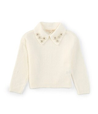 Little Girls 2T-6X Pearl Collar Sweater | Dillard's