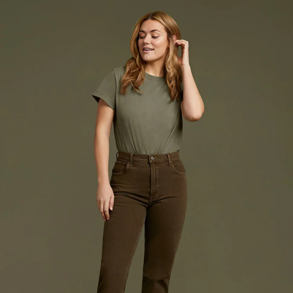 Women's Everyday T-Shirt Bodysuit - Dark Olive - nuuds | nuuds