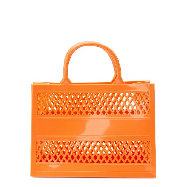 No Boundaries Women's Jelly Mini Tote Handbag Orange | Walmart (US)
