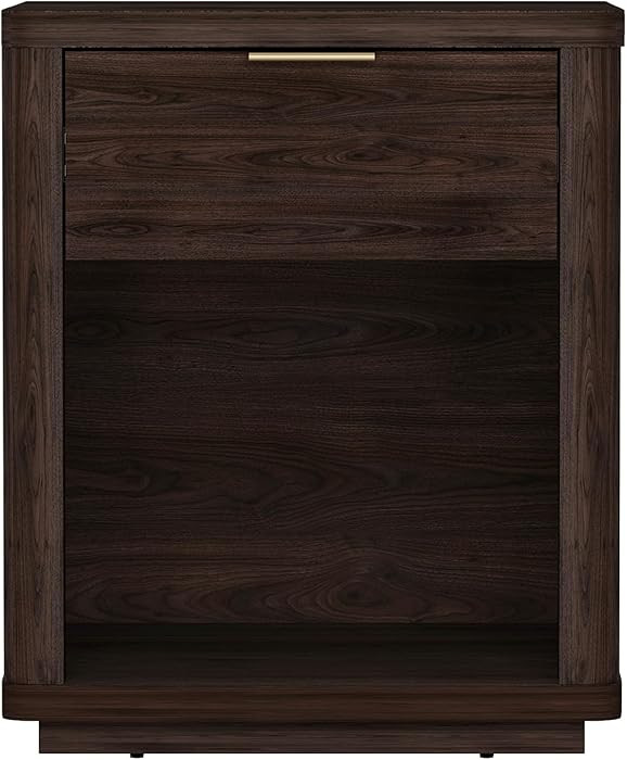Manhattan Comfort Evelyn Modern Nightstand with 1 Full Extension Drawers in Brown | Amazon (CA)