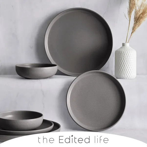 Urban Charcoal 12 Piece Dinner Set | Dunelm (migrated)