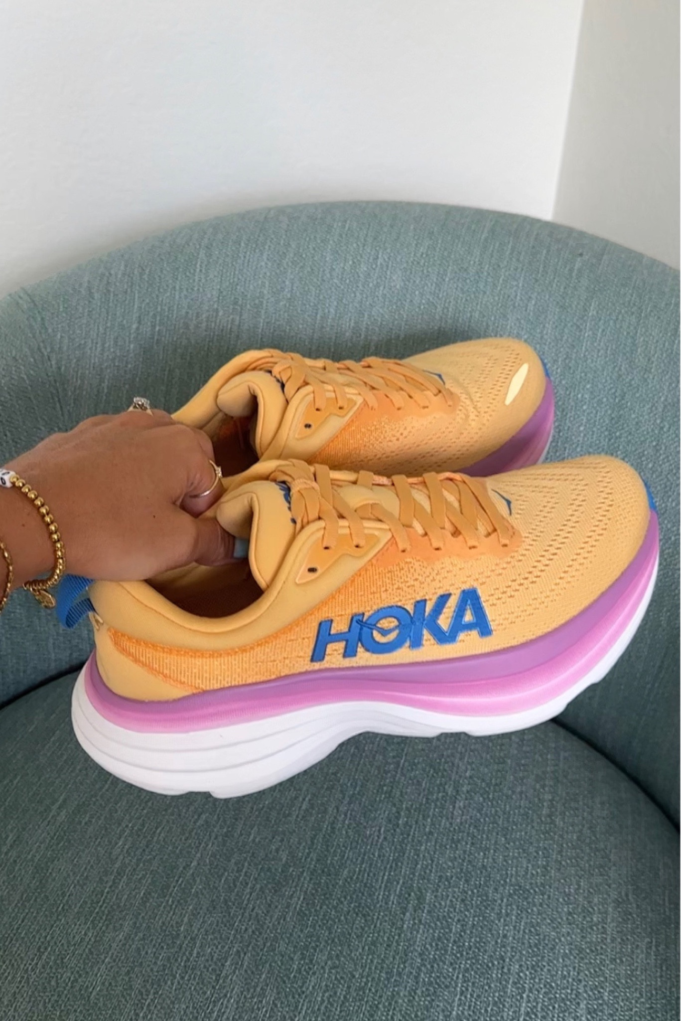 Ultra-cushioned and extra supportive, these Hoka Bondi 8 trainers feature a bumped up, lightweight sole and extended heel so you can run anywhere and everywhere.

Features: Breathable mesh uppers, sockliner, lightweight foam midsoles, extended heel, pillowed tongue, pull-tab, durabrasion rubber outsole

Why We <3 It: These super lightweight trainers are perfect for everyday running, walking, and overall foot support and comfort.

#LTKshoecrush #LTKSeasonal #LTKfit