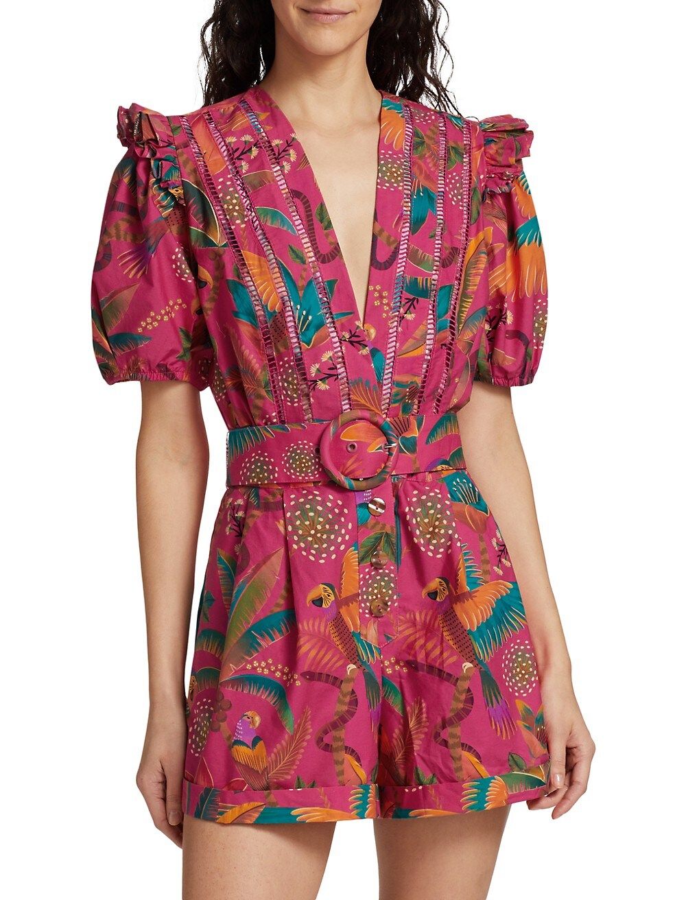 Macaw Party Belted Romper | Saks Fifth Avenue