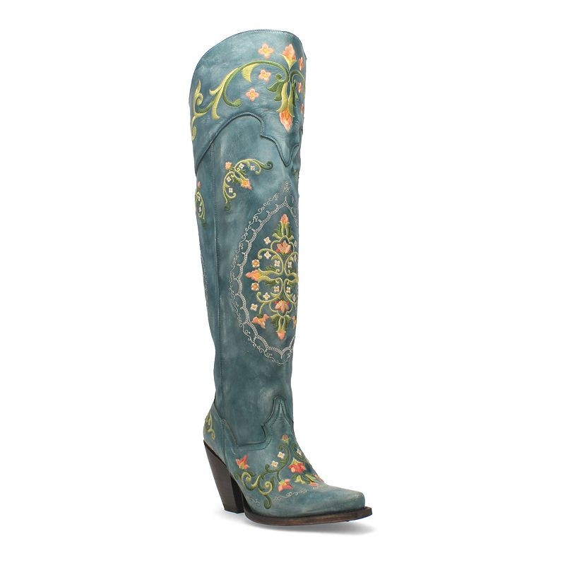 Dan Post Flower Child Women's Knee-High Leather Boots, Size: 9.5, Turquoise | Kohl's