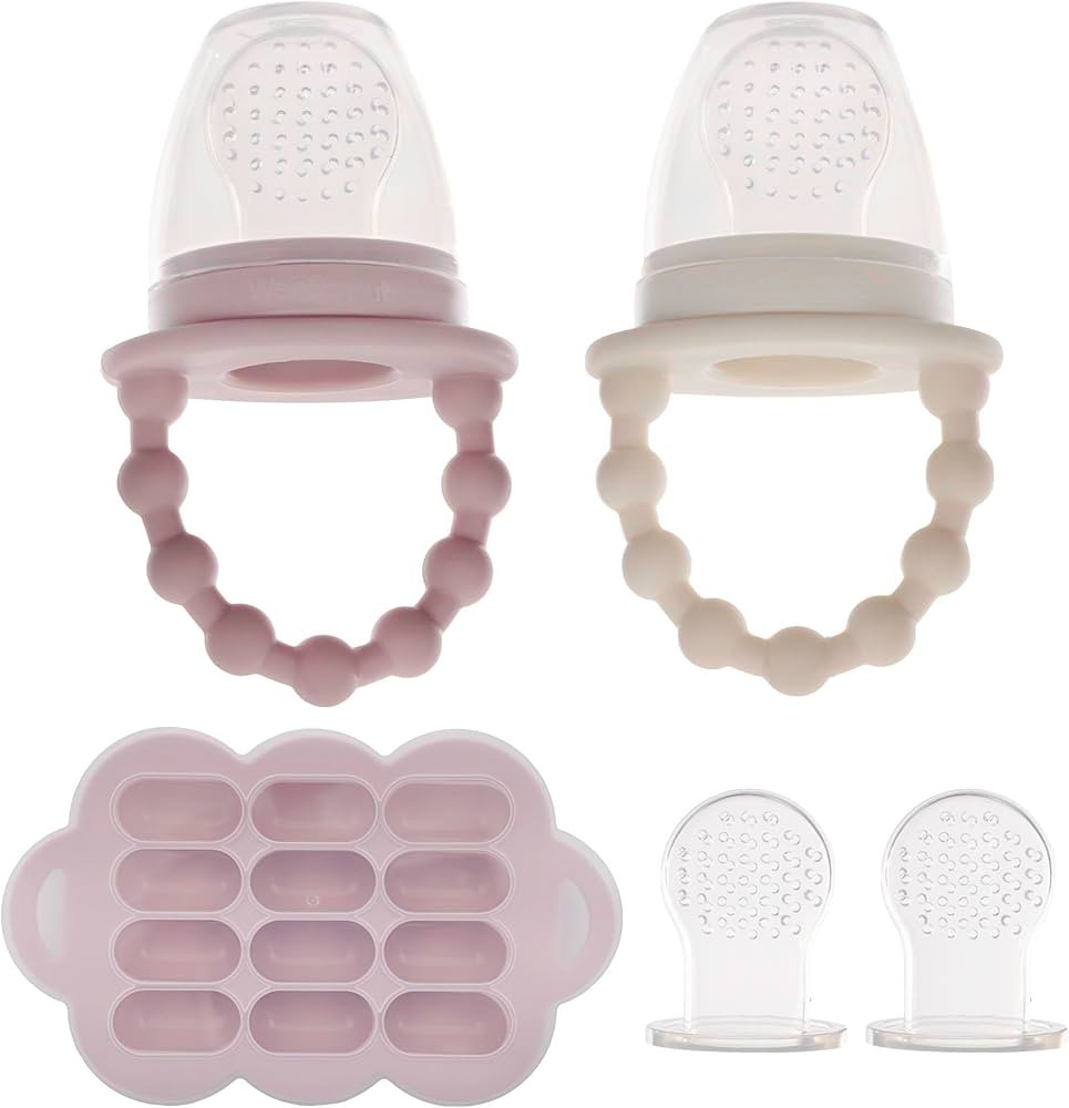 WeeSprout Silicone Baby Food Feeders + Freezer Tray for Batch Prep, Set of 2, Introduce New Foods... | Amazon (US)