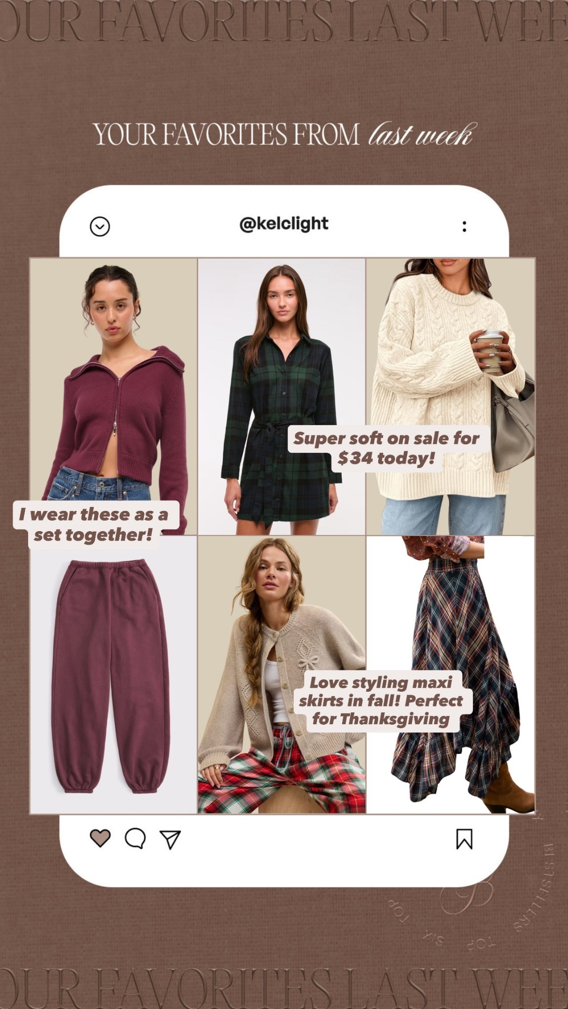 Your favorites from last week🤎

#LTKSeasonal #LTKMidsize #LTKHoliday