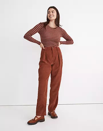 Curvy Corduroy High-Rise Tapered Pants | Madewell