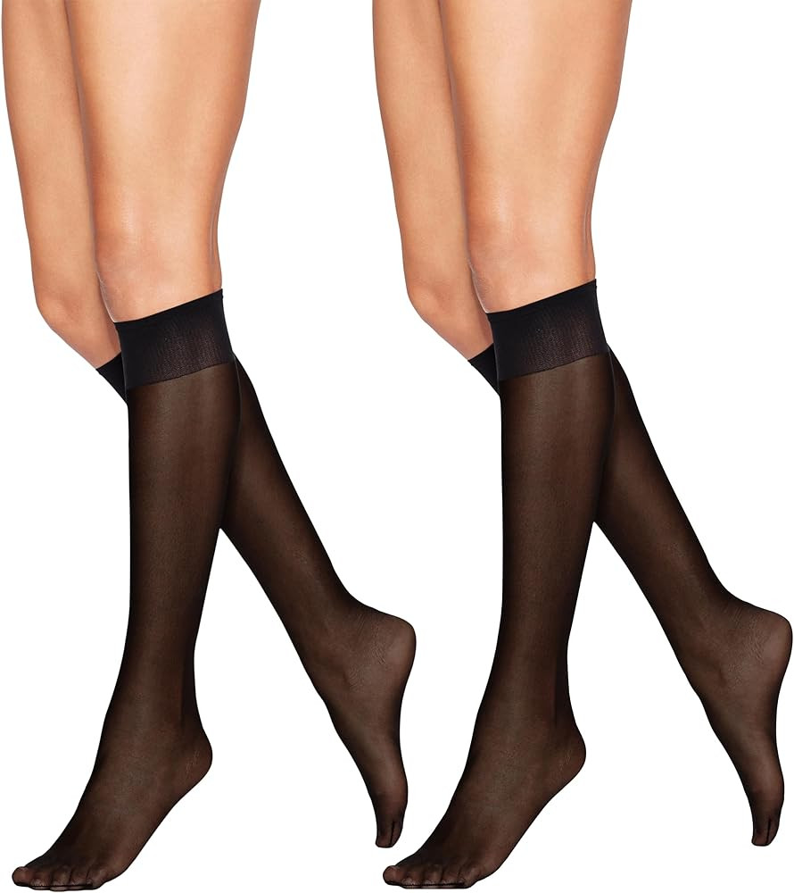 Hanes Alive Women's Full Support Sheer Toe Knee High Stockings | Amazon (US)