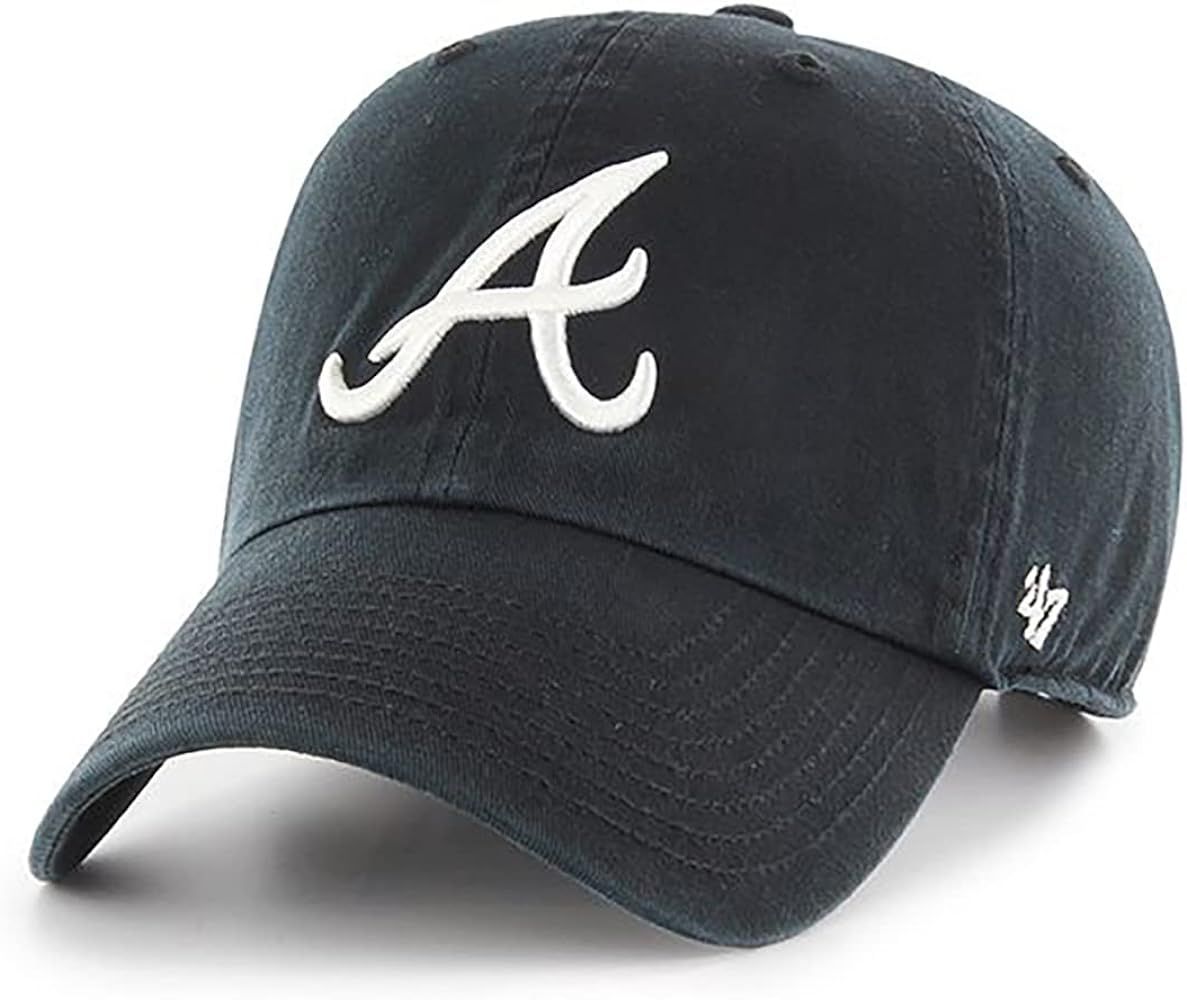 Atlanta Braves Black White Clean Up Adjustable Hat, Adult One Size Fits All | Amazon (US)