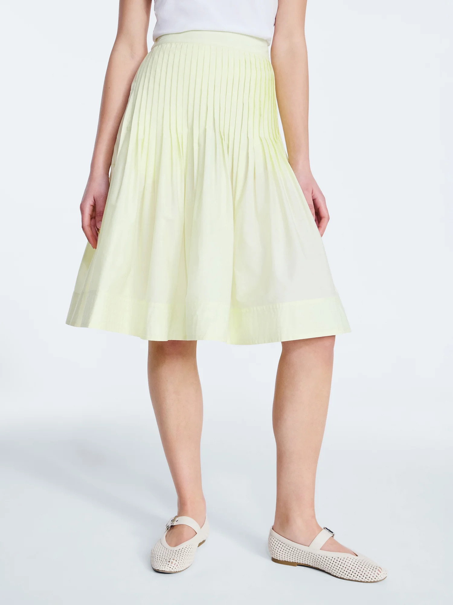 Free Assembly Women's Pintuck Knee Length Skirt, Sizes XS-XXL | Walmart (US)