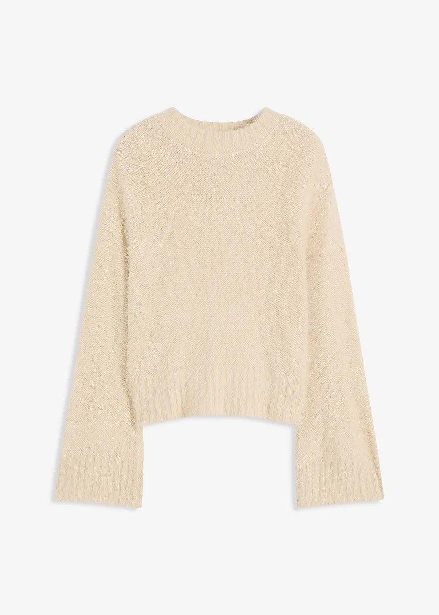Boxy-Pullover aus flauschigem Federgarn | Bonprix DE