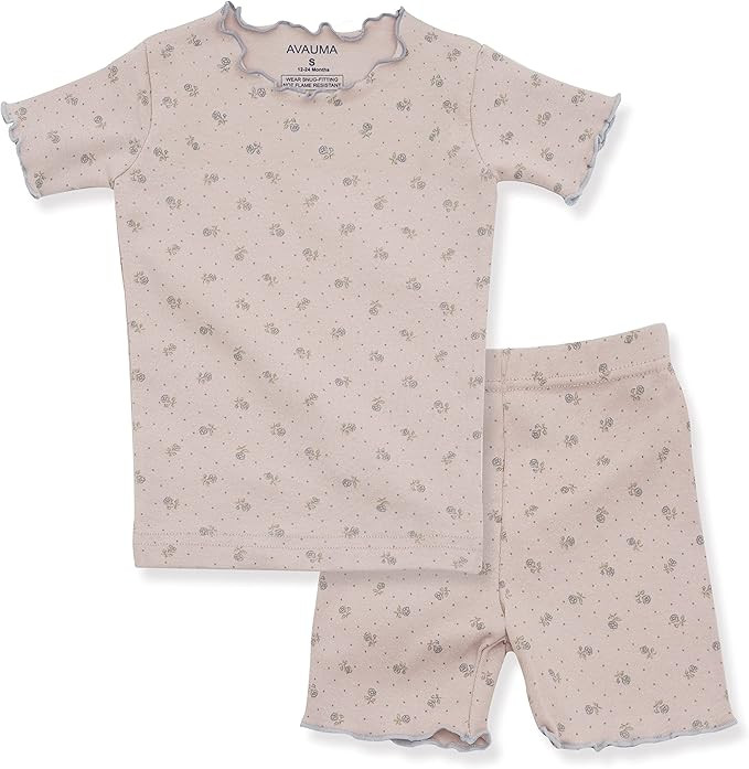 AVAUMA Baby Boy Girl Pajama Set 6M-7T Kids Cute Toddler Snug fit Flower Pattern Design Pjs Cotton... | Amazon (US)