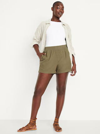 High-Waisted Linen-Blend Shorts -- 3.5-inch inseam | Old Navy (US)