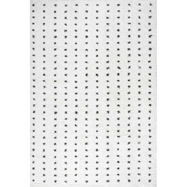 Pele Machine Woven / Power Loomed Performance White/Gray Rug | Wayfair North America