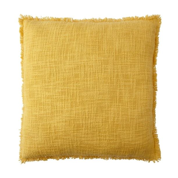 Better Homes & Gardens 21" x 21", Textured Outdoor Toss Pillow, Yellow | Walmart (US)