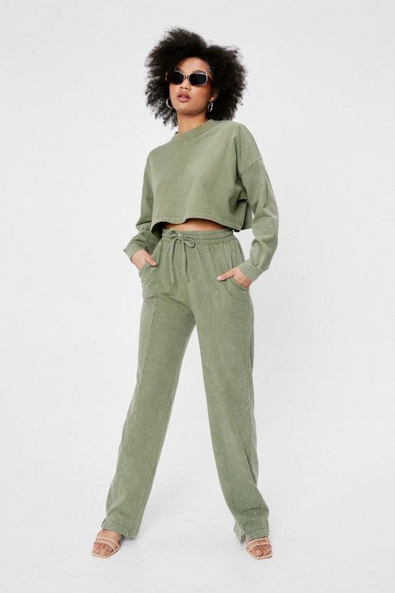 Petite Sweatshirt and Wide Leg Pants Set | Nasty Gal (US)