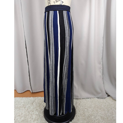 BB Dakota Can't Knit With Us Maxi Skirt Blue Black White Stripe Size Small | eBay US