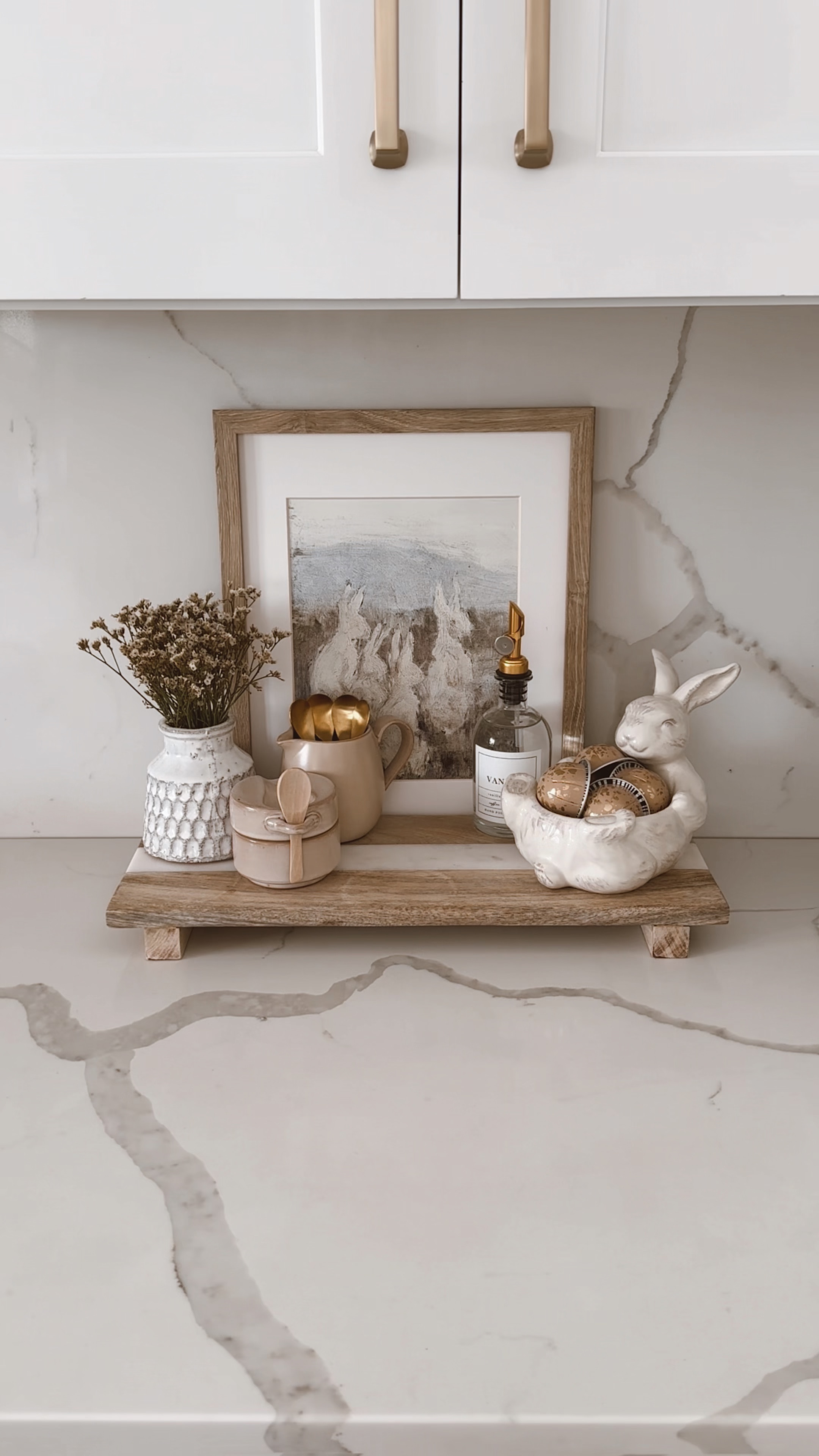 Easter coffee station 🤍🐇 #coffeebar #coffeestation #kitchendecor #kitchen #easter #easterdecor #target #amazon #amazonhome #easterprint #nespresso #coffee #coffeespoons #riser 

#LTKhome #LTKSeasonal #LTKunder50