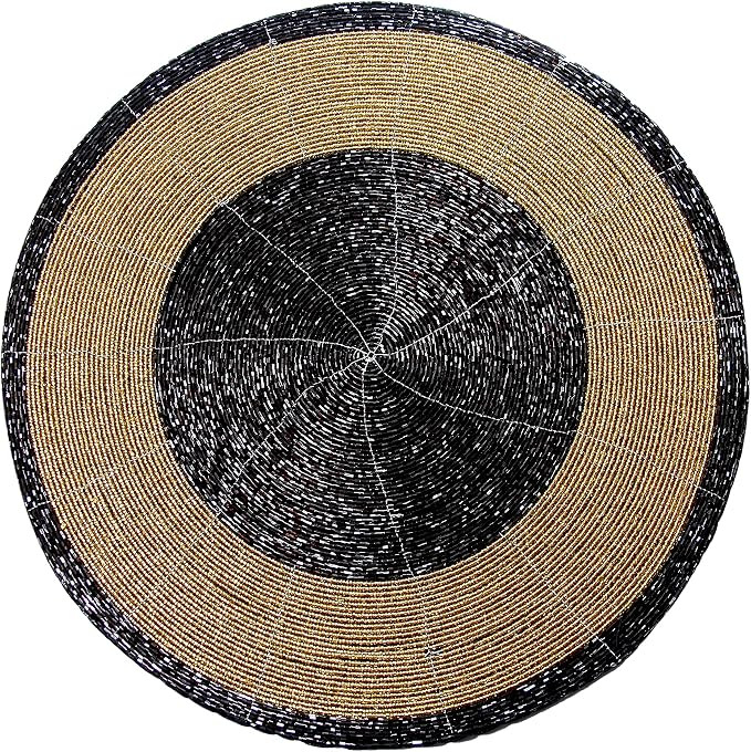 ALQMAR Beaded Placemats for Dining Table Pack of 2 Round Shape 13 inches - Occasional Decoration ... | Amazon (US)