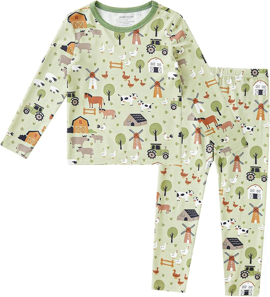 pureborn Baby Toddler Kids Viscose from Bamboo Pajamas Set Pjs 2pcs 18M-8Y | Amazon (US)