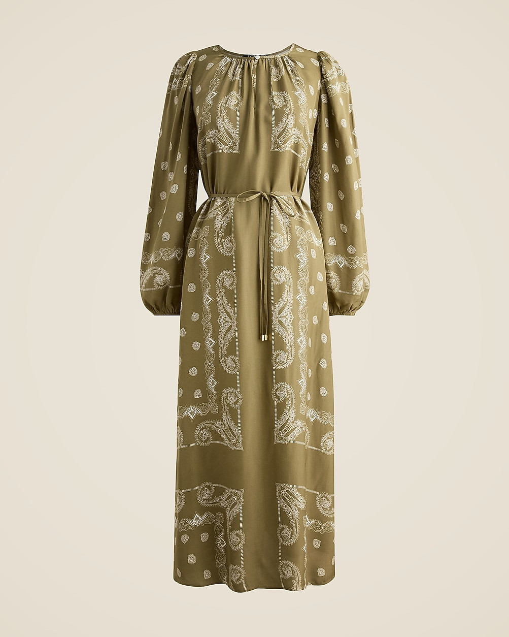 Drapey tie-waist dress in bandana print | J. Crew US