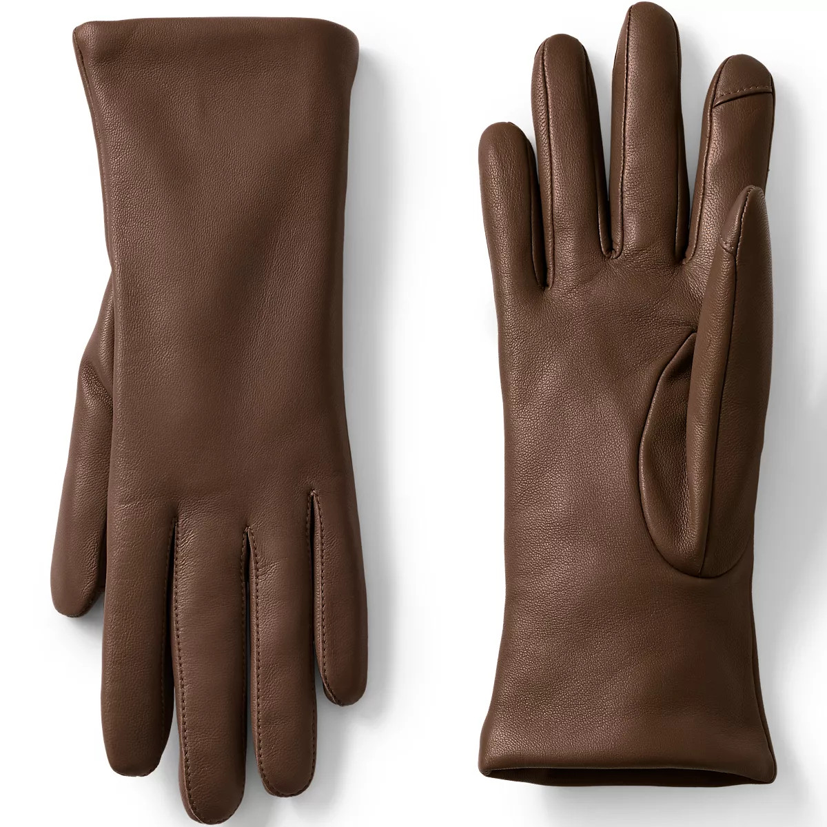 Women's EZ Touch Screen Cashmere Lined Leather Gloves | Lands' End (US)